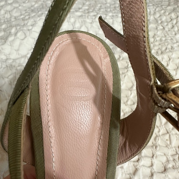 8 by YOOX brand Italy MOIRÉ PLATFORM SANDAL heels 38 olive golden green - Picture 14 of 14